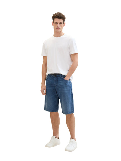 Tom Tailor Used Mid Stone Blue Denim Men Morris Denim Shorts SKU: 1040178_10119 Image 03