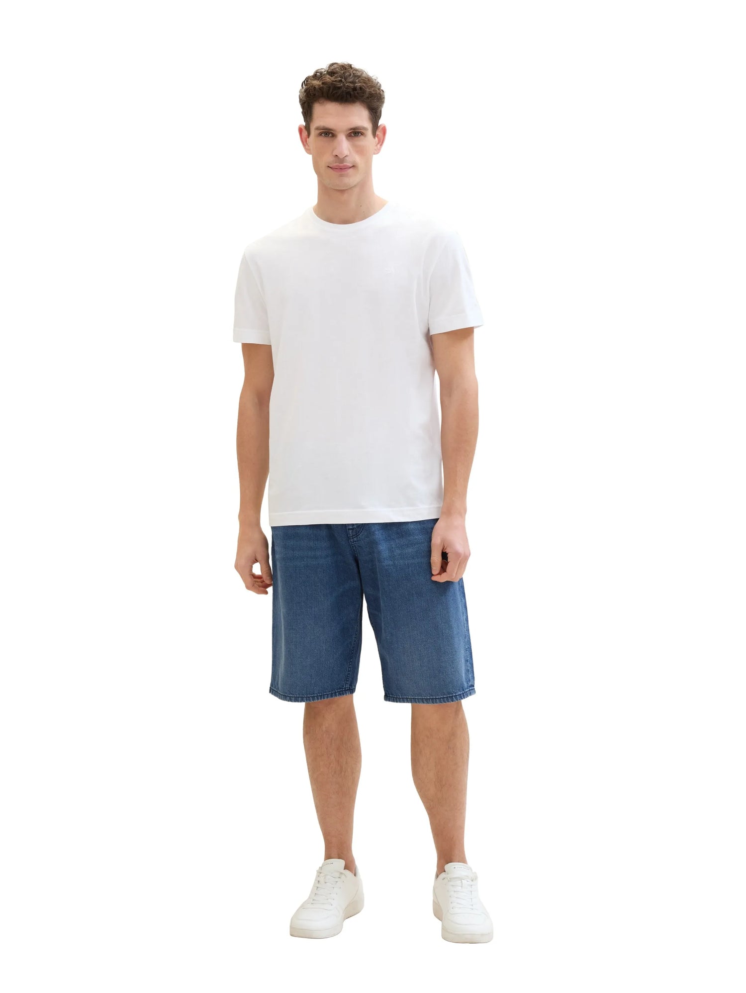 Tom Tailor Used Mid Stone Blue Denim Men Morris Denim Shorts SKU: 1040178_10119 Image 07