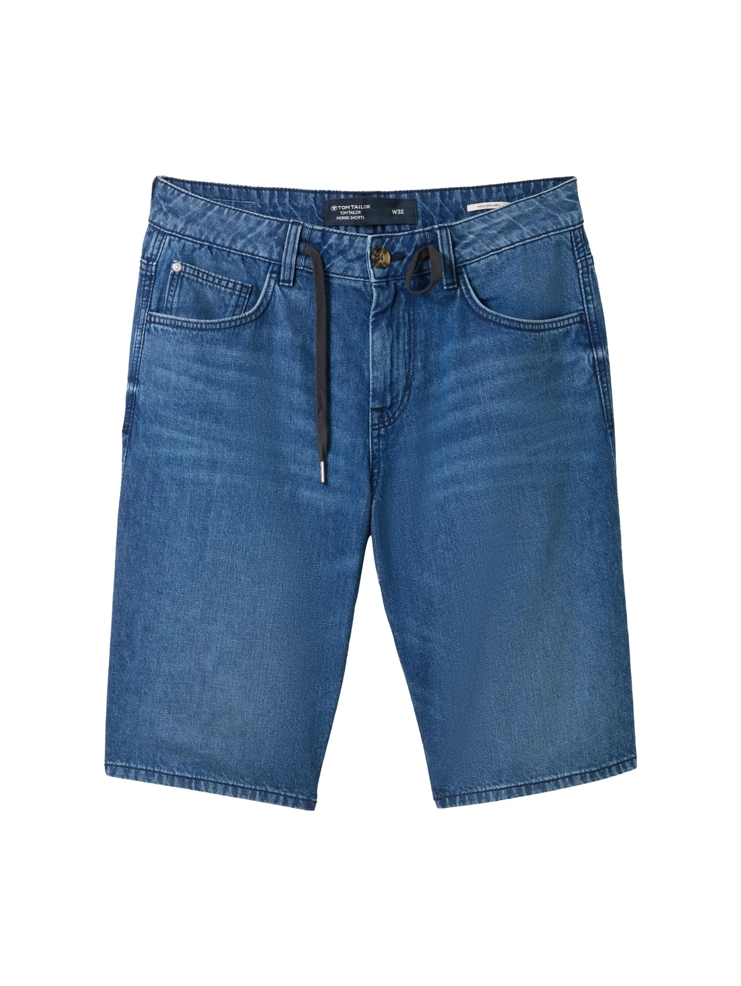 Tom Tailor Used Mid Stone Blue Denim Men Morris Denim Shorts SKU: 1040178_10119 Image 08