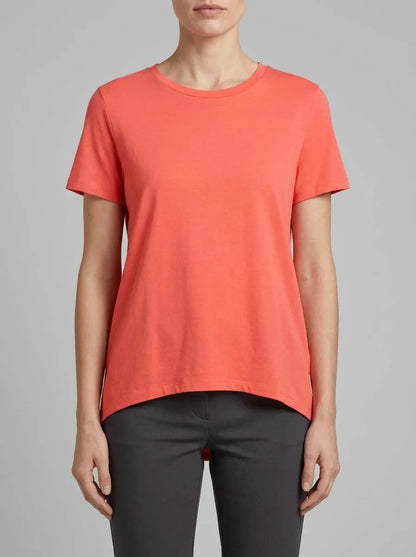 Denim Tom Tailor Plain Red Women Loose Fit Cotton T-Shirt SKU: 1040183_11042 Image 00