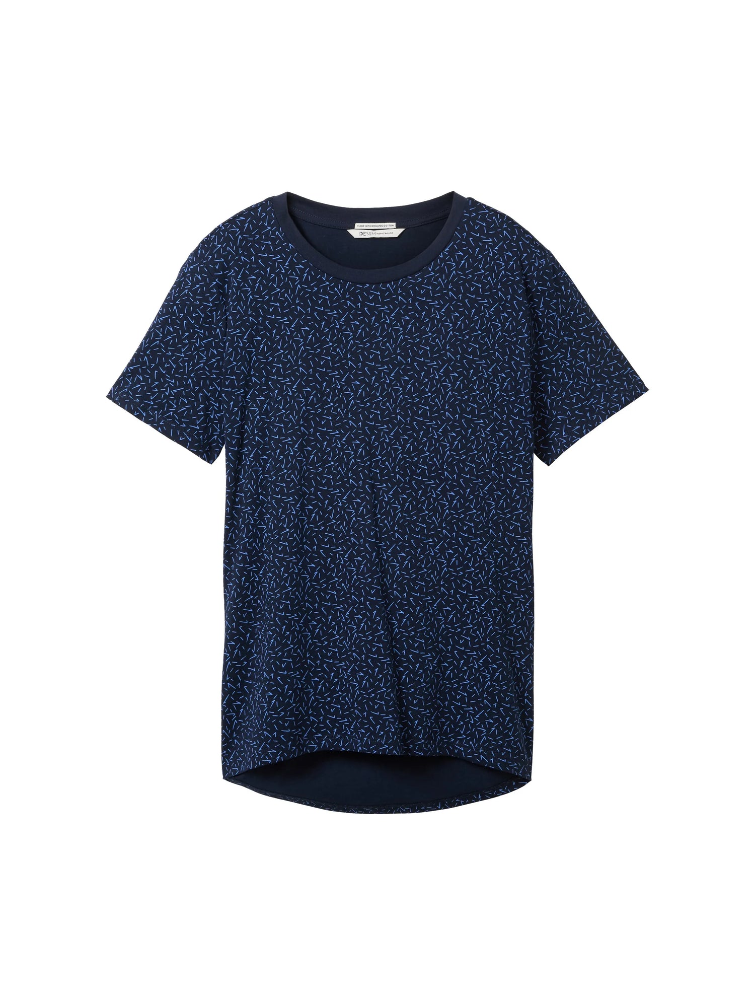 Tom Tailor Navy Blue Structure Print Women Loose Fit Cotton T-Shirt SKU: 1040183_34666 Image 07