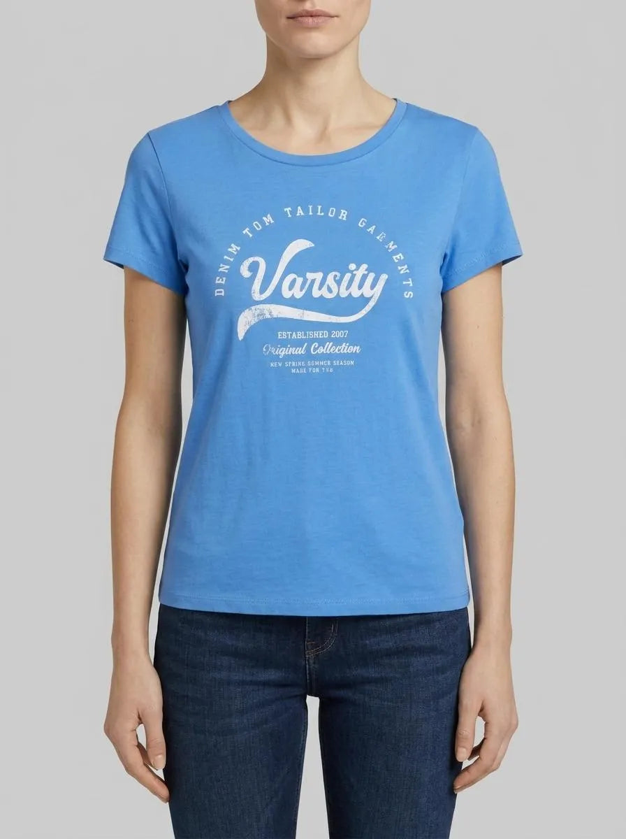 Denim Tom Tailor Sicilian Blue Women Organic Cotton T-Shirt SKU: 1040185_18712 Image 00