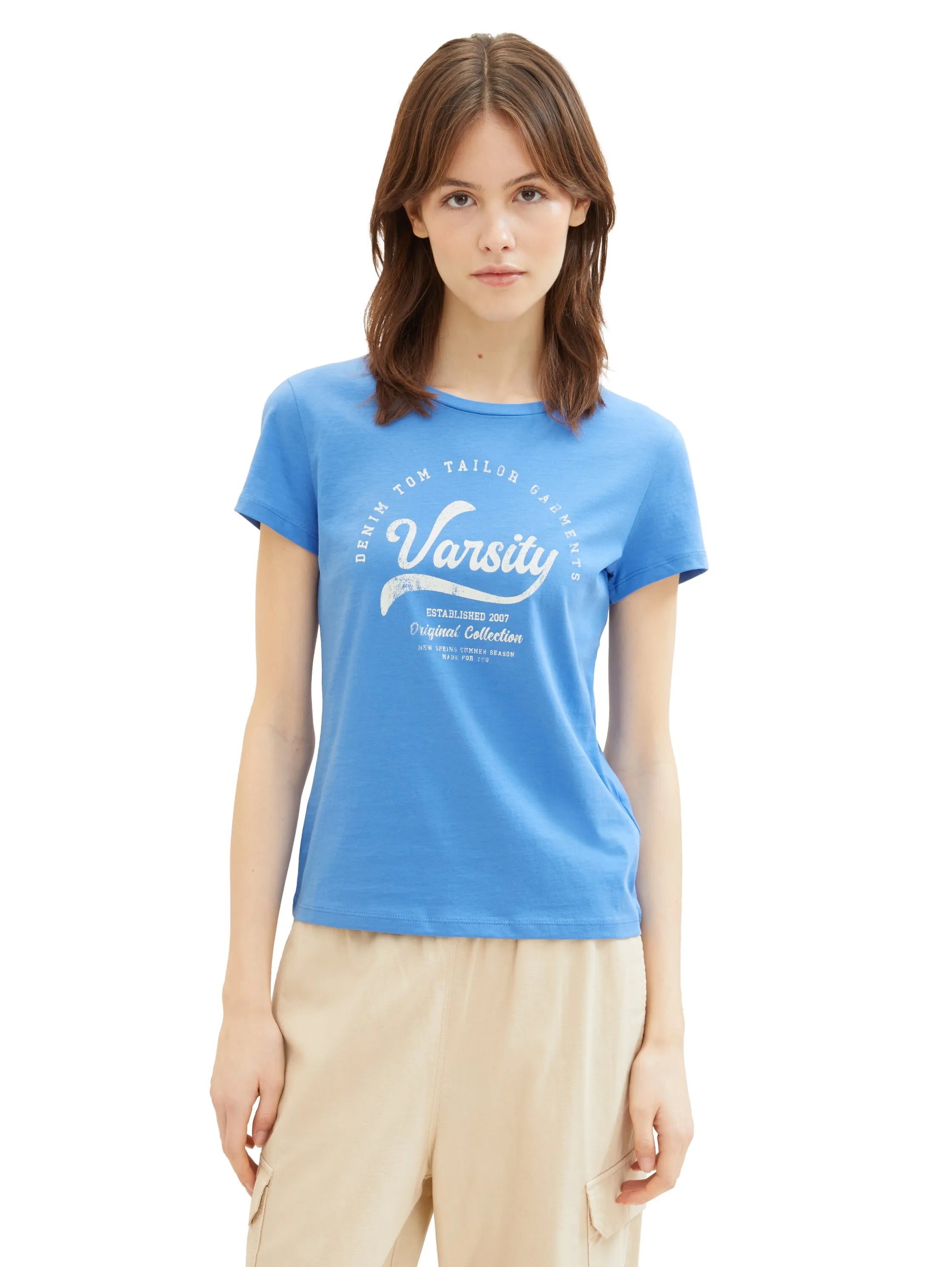 Denim Tom Tailor Sicilian Blue Women Organic Cotton T-Shirt SKU: 1040185_18712 Image 05