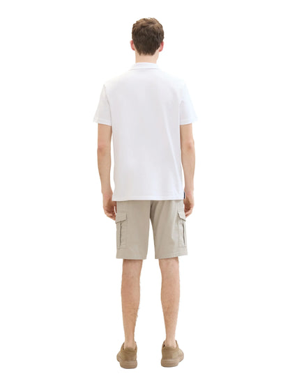 Tom Tailor Beige Structure Print Men Regular Cargo Shorts SKU: 1040226_34671 Image 04