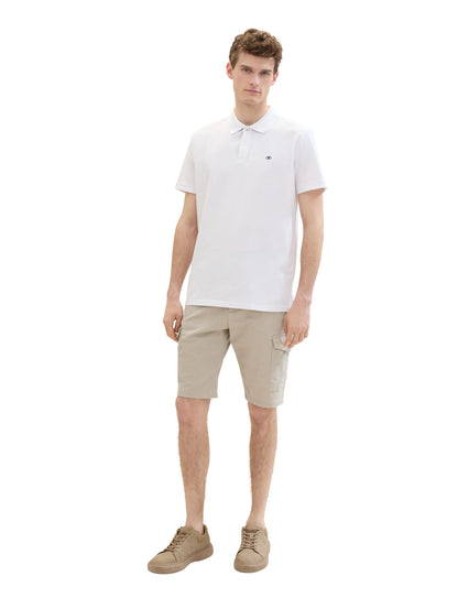 Tom Tailor Beige Structure Print Men Regular Cargo Shorts SKU: 1040226_34671 Image 07