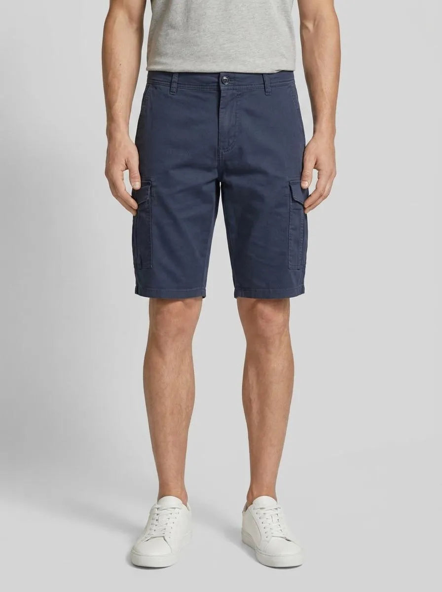 Tom Tailor Navy Structure Print Men Regular Cargo Shorts SKU: 1040226_34672 Image 00