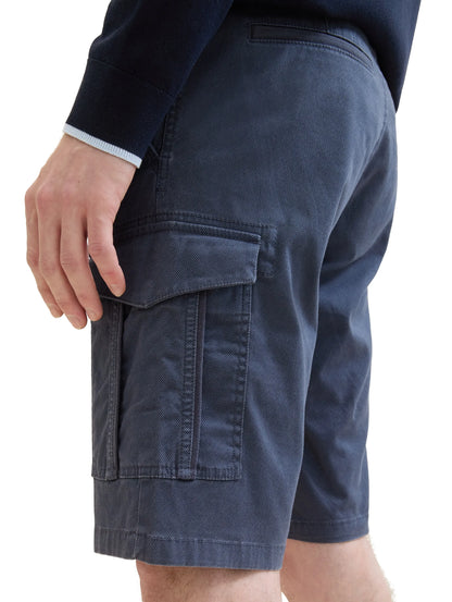 Tom Tailor Navy Structure Print Men Regular Cargo Shorts SKU: 1040226_34672 Image 05