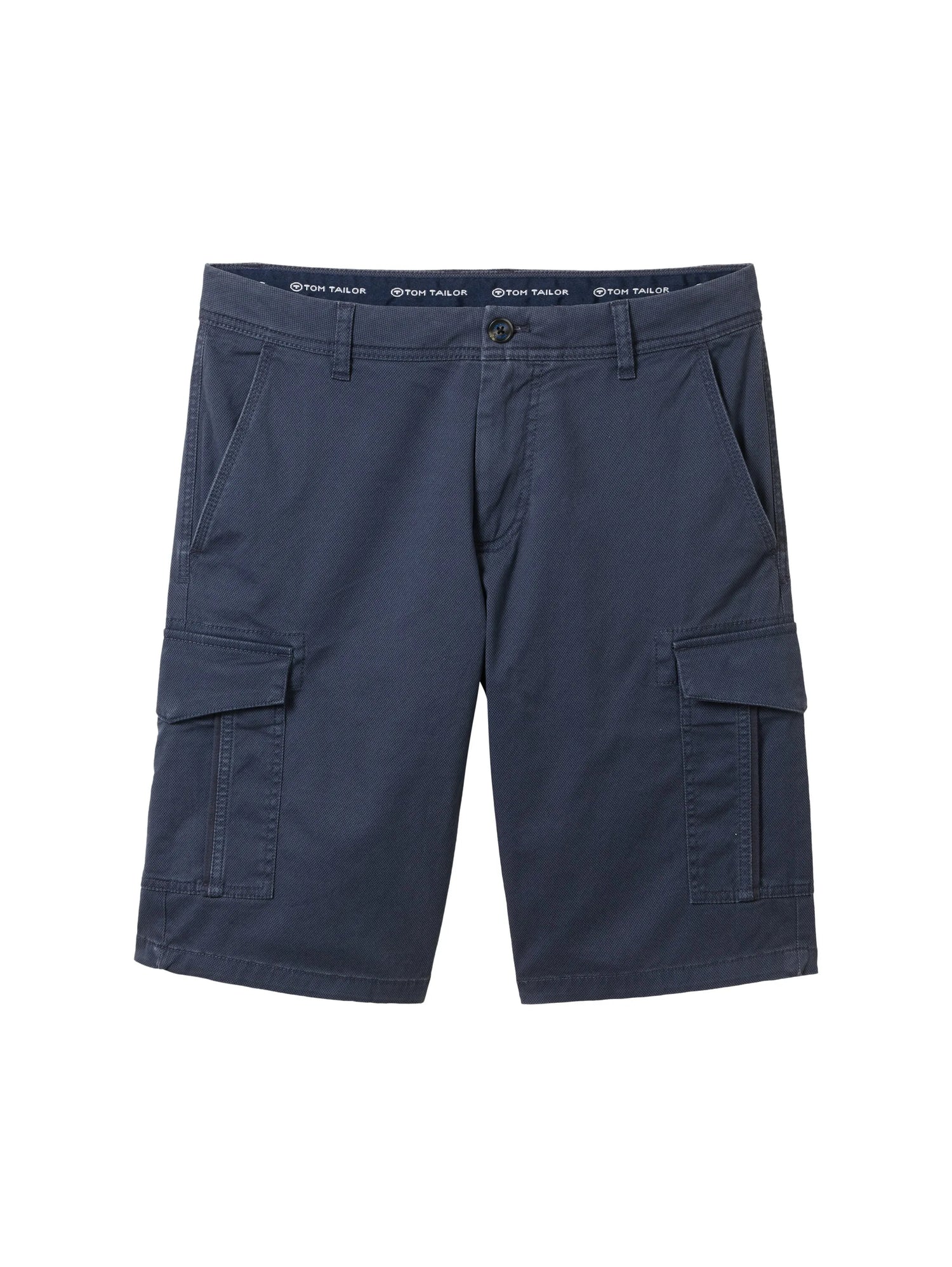 Tom Tailor Navy Structure Print Men Regular Cargo Shorts SKU: 1040226_34672 Image 08