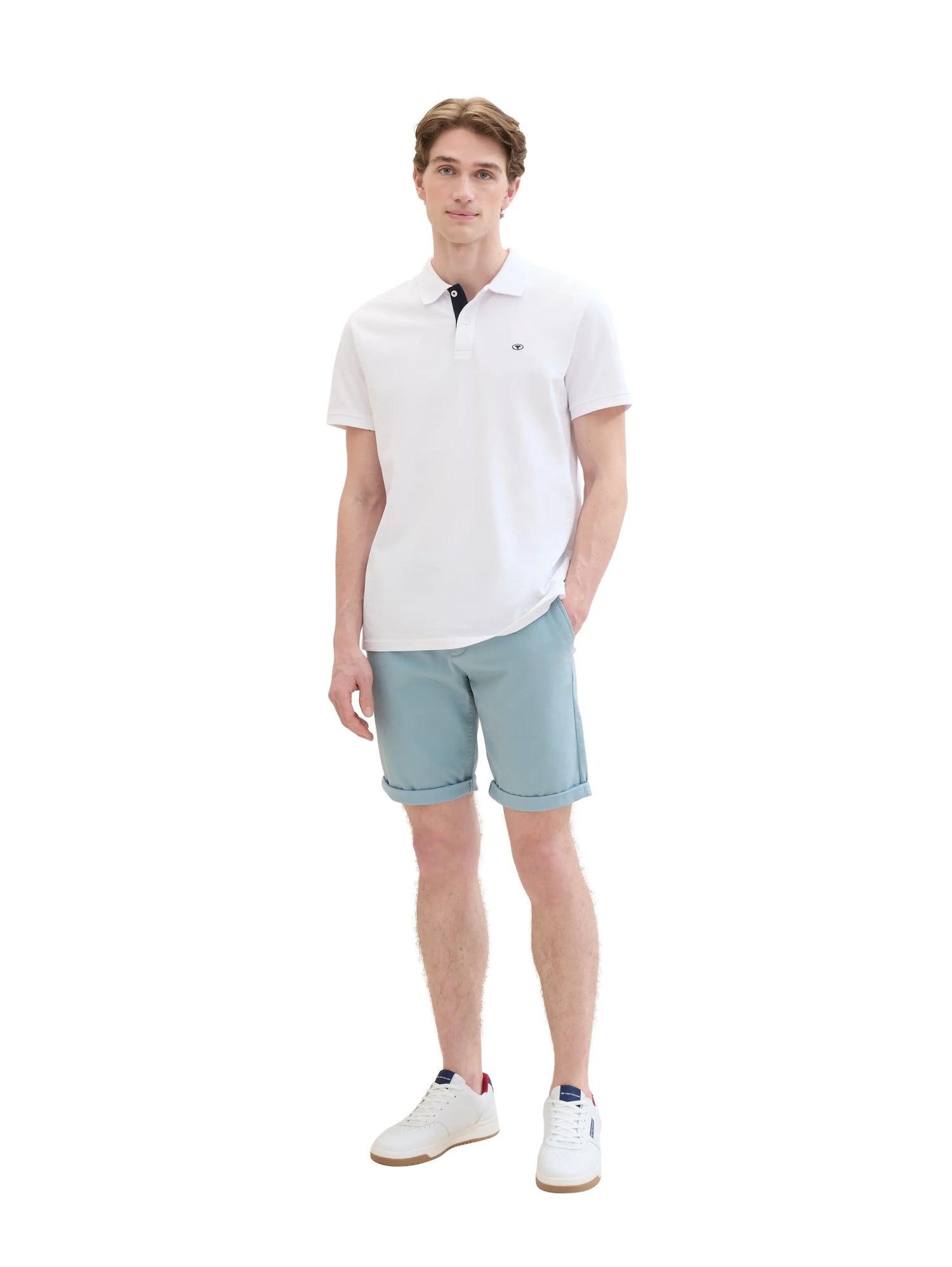 Tom Tailor Grey Mint Men Slim Chino Shorts SKU: 1040227_27475 Image 02