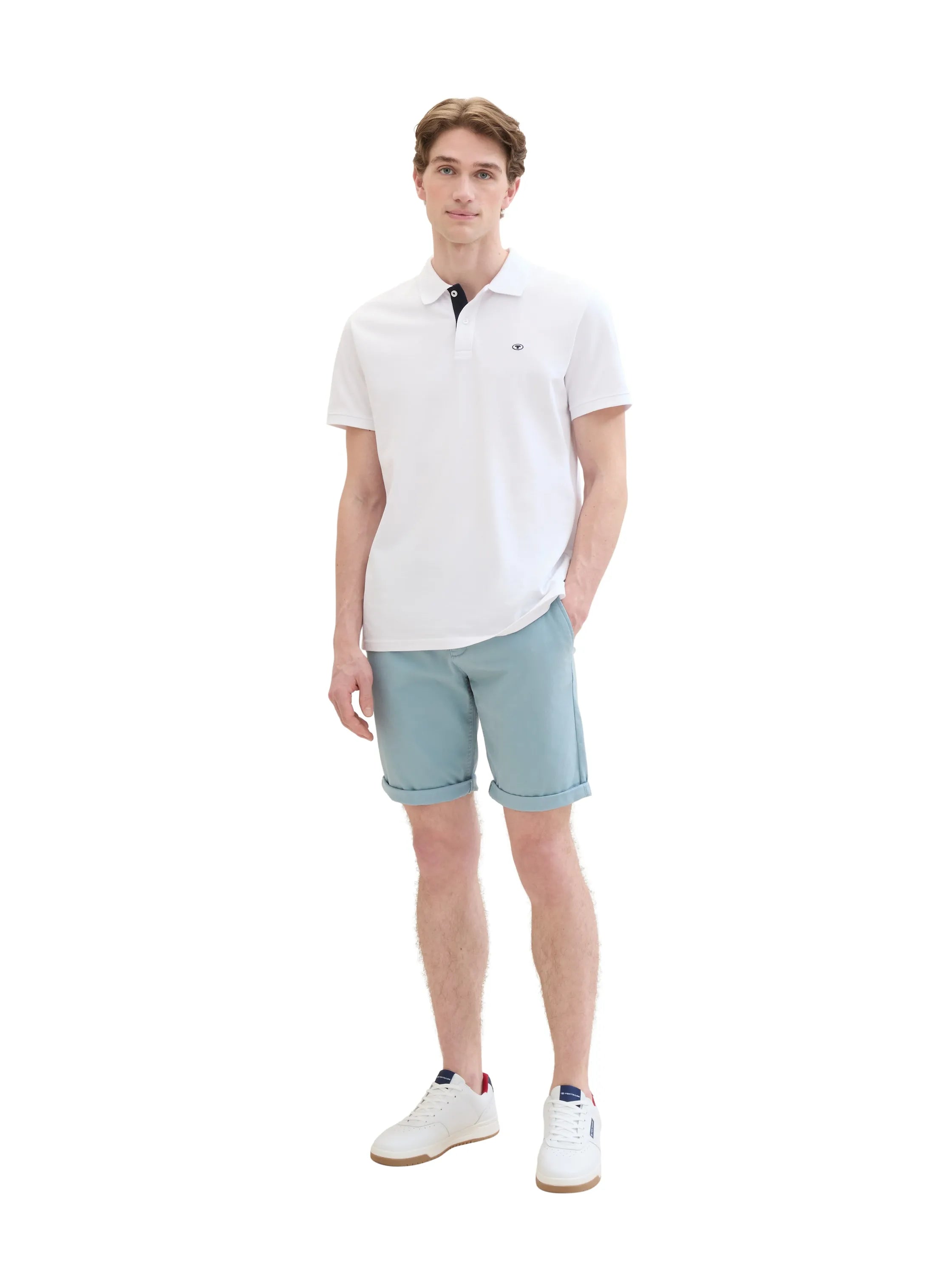 Tom Tailor Grey Mint Men Slim Chino Shorts SKU: 1040227_27475 Image 02