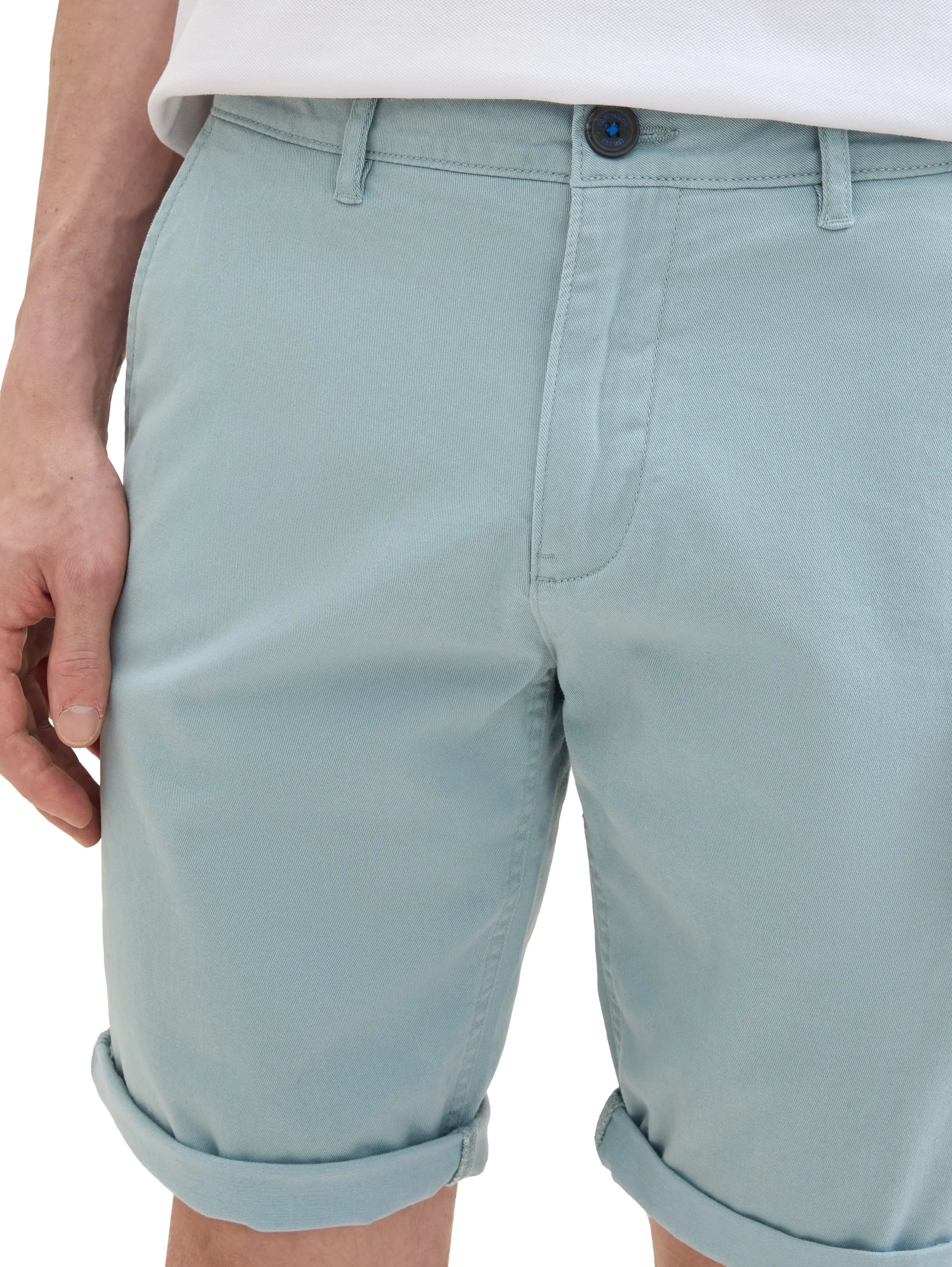 Tom Tailor Grey Mint Men Slim Chino Shorts SKU: 1040227_27475 Image 04
