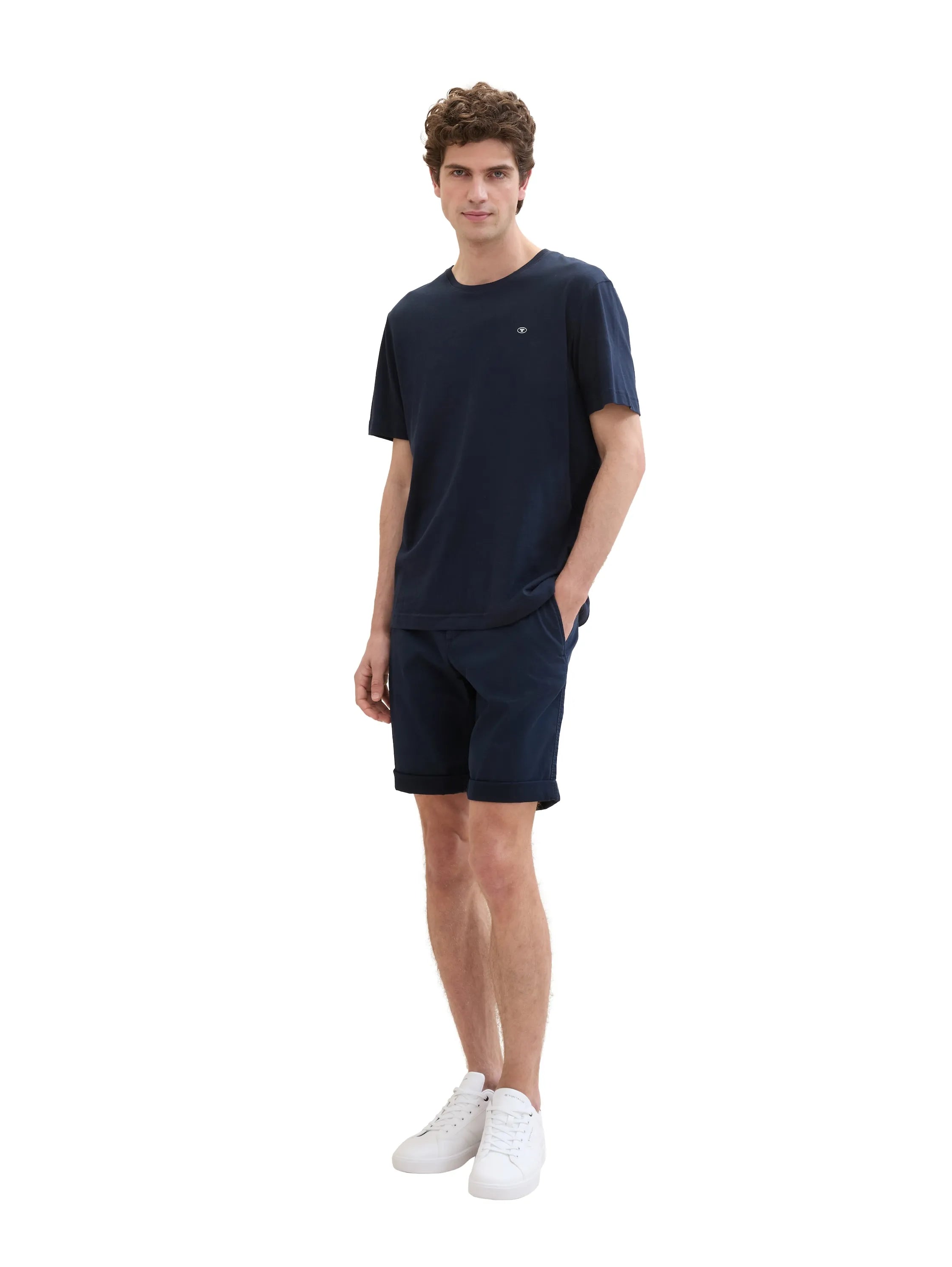 Tom Tailor Sky Captain Blue Men Stretch Chino Shorts SKU: 1040228_10668 Image 03