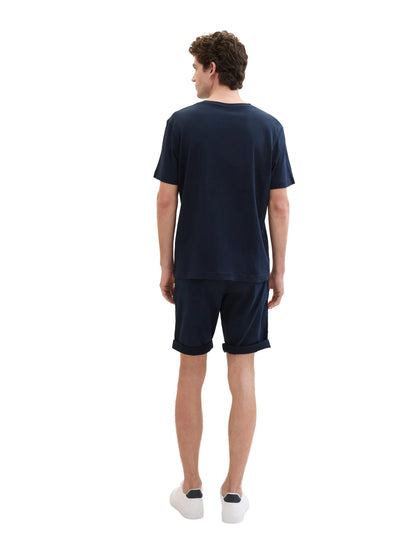 Tom Tailor Sky Captain Blue Men Stretch Chino Shorts SKU: 1040228_10668 Image 04