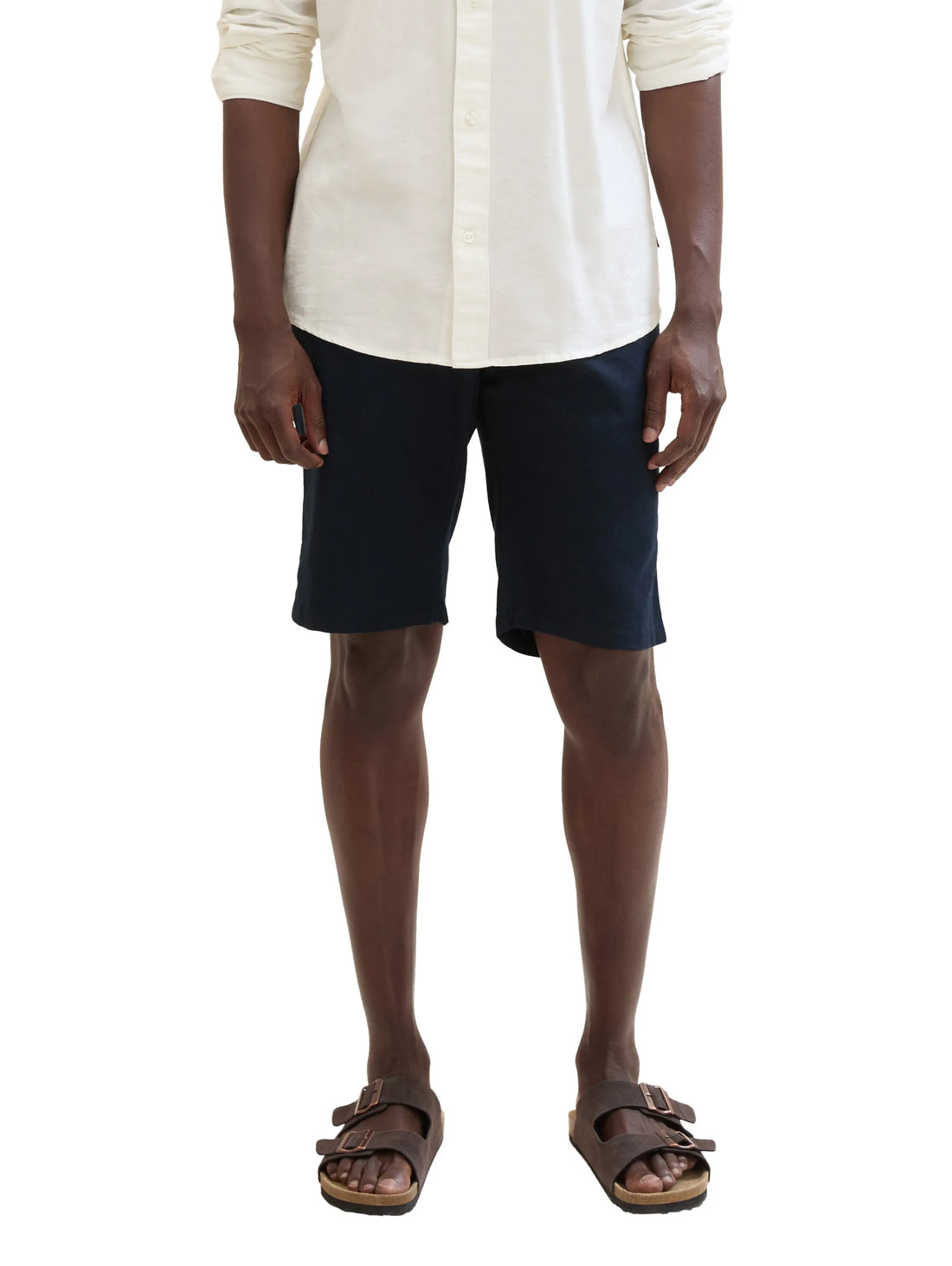Tom Tailor Sky Captain Blue Men Regular Shorts with Linen SKU: 1040229_10668 Image 01