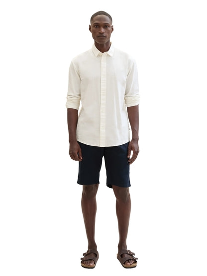 Tom Tailor Sky Captain Blue Men Regular Shorts with Linen SKU: 1040229_10668 Image 06