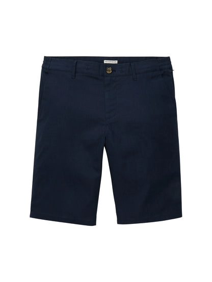 Tom Tailor Sky Captain Blue Men Regular Shorts with Linen SKU: 1040229_10668 Image 08