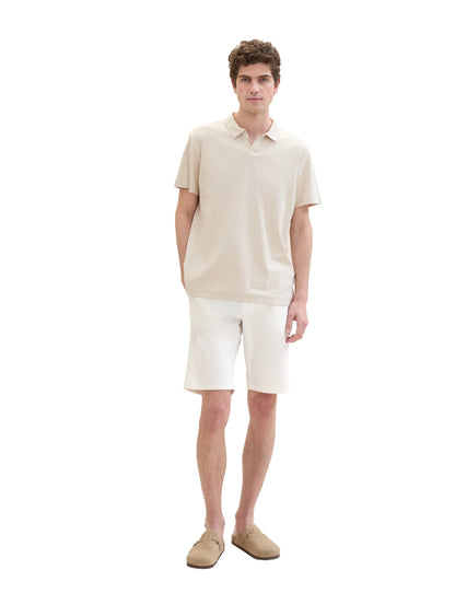 Tom Tailor White Men Regular Shorts with Linen SKU: 1040229_20000 Image 02