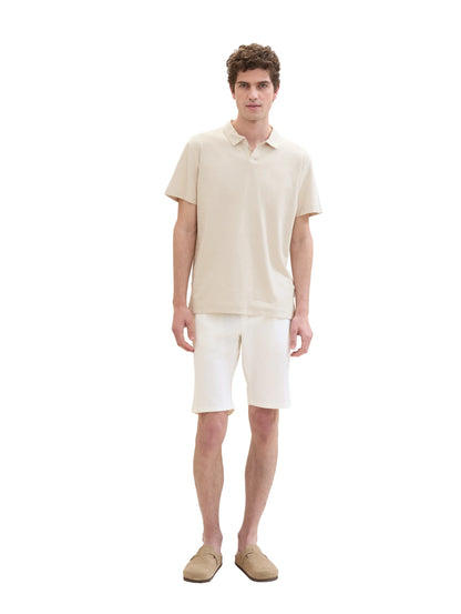 Tom Tailor White Men Regular Shorts with Linen SKU: 1040229_20000 Image 05