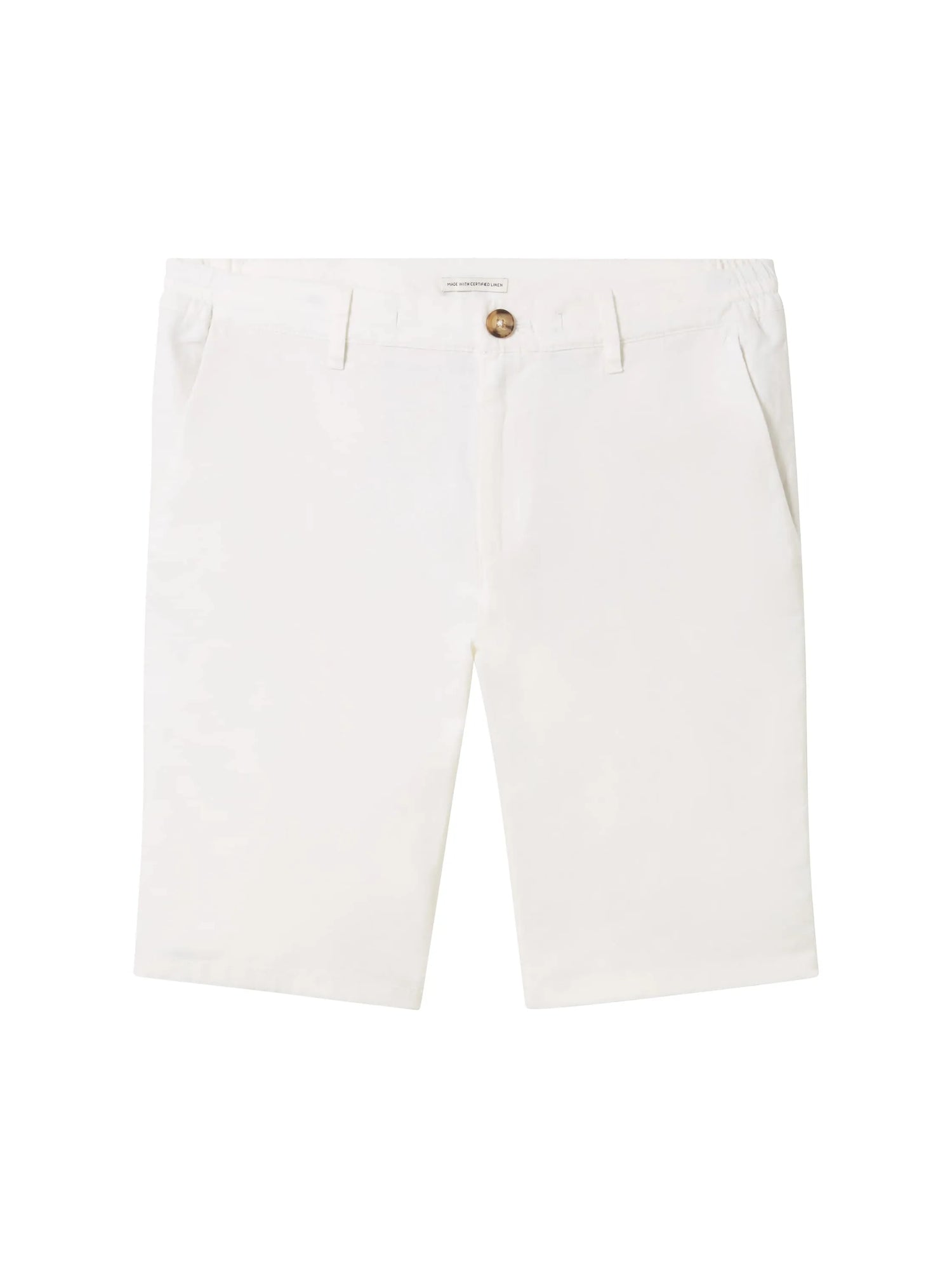Tom Tailor White Men Regular Shorts with Linen SKU: 1040229_20000 Image 08