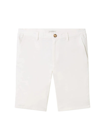 Tom Tailor White Men Regular Shorts with Linen SKU: 1040229_20000 Image 08