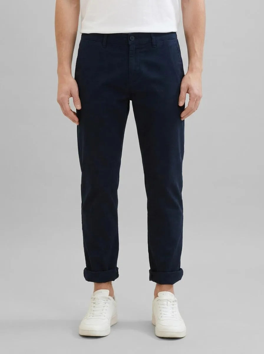 Tom Tailor Sky Captain Blue Men Regular Chinos with Linen SKU: 1040230_10668 Image 00