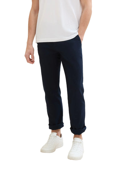 Tom Tailor Sky Captain Blue Men Regular Chinos with Linen SKU: 1040230_10668 Image 01