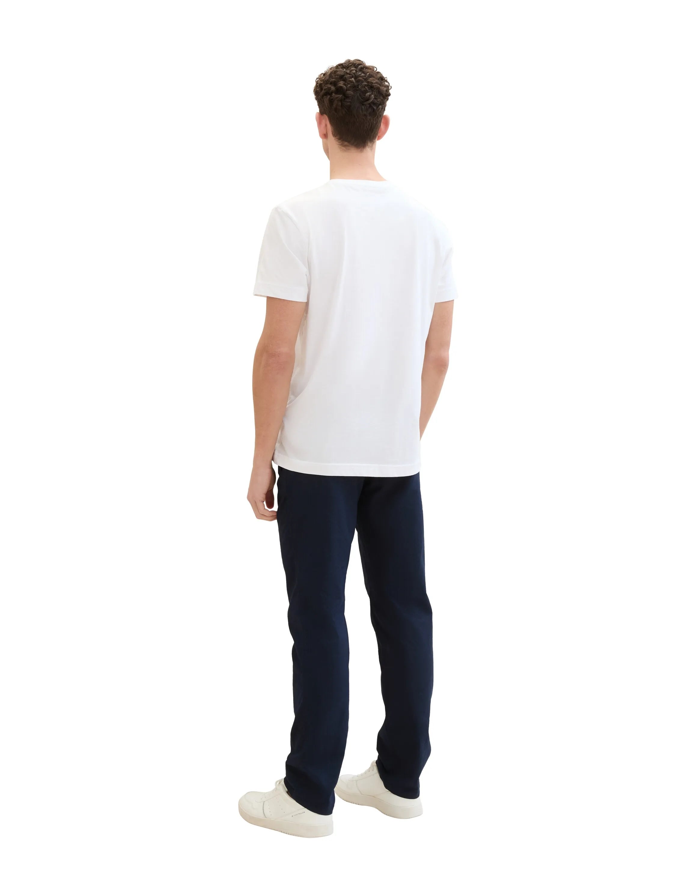 Tom Tailor Sky Captain Blue Men Regular Chinos with Linen SKU: 1040230_10668 Image 04