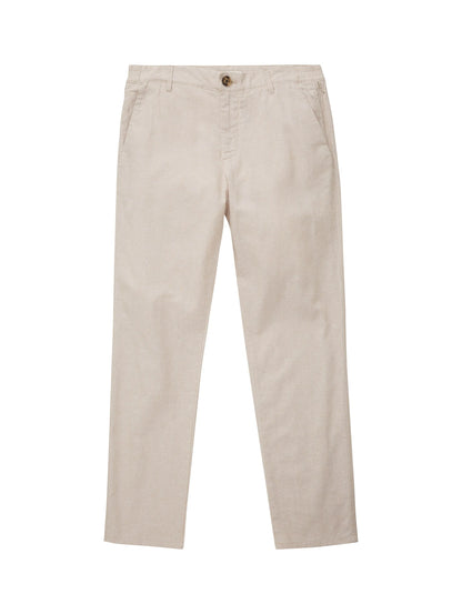 Tom Tailor Caramel Beige Chambray Men Regular Chinos with Linen SKU: 1040230_31235 Image 08