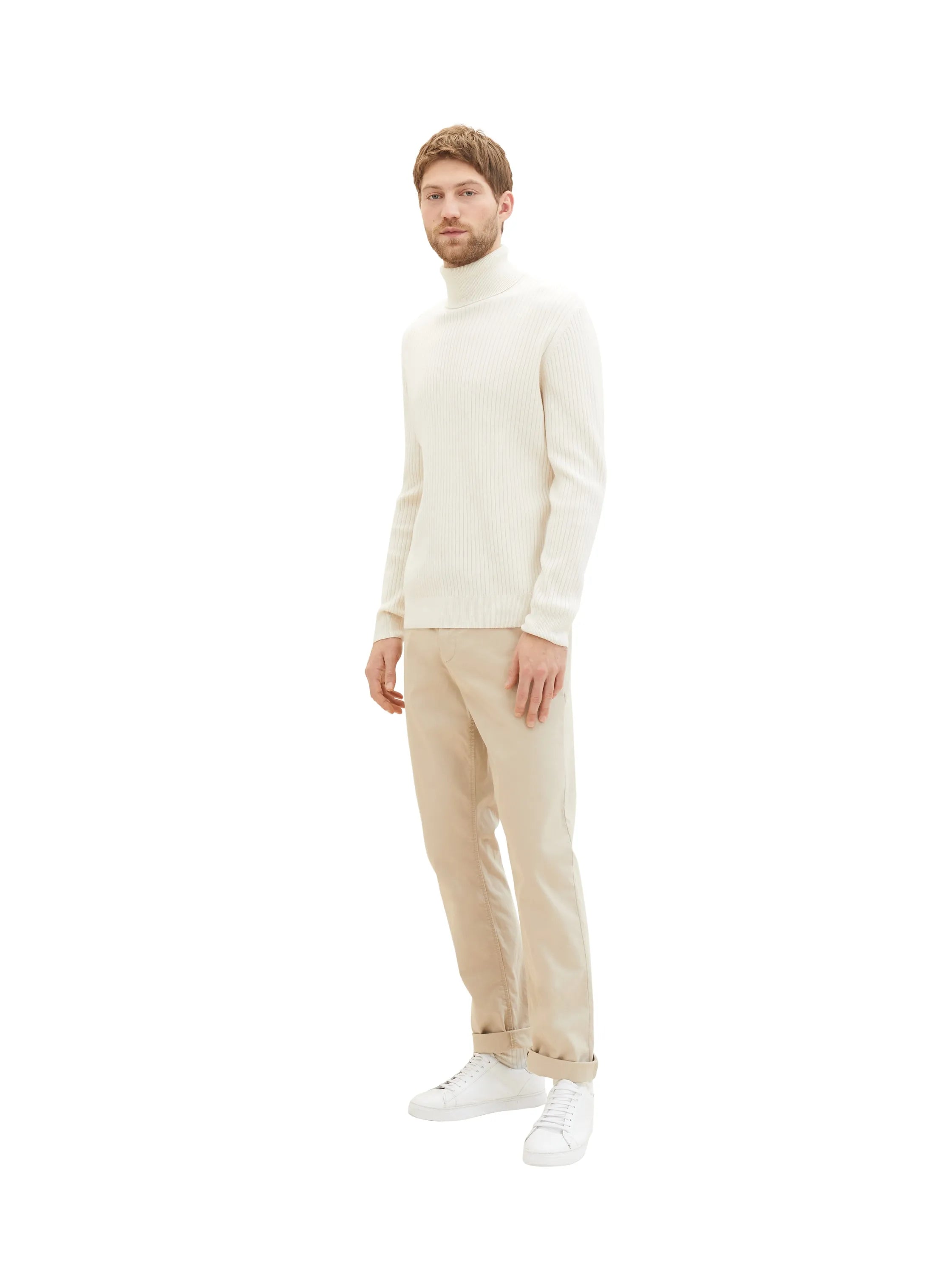 Tom Tailor Silver Ecru Men Regular Chinos SKU: 1040240_11704 Image 03