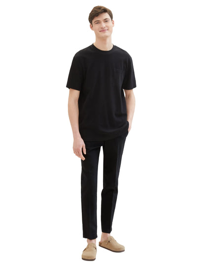 Denim Tom Tailor Black Men Relaxed Tapered Trousers with Linen SKU: 1040251_29999 Image 03
