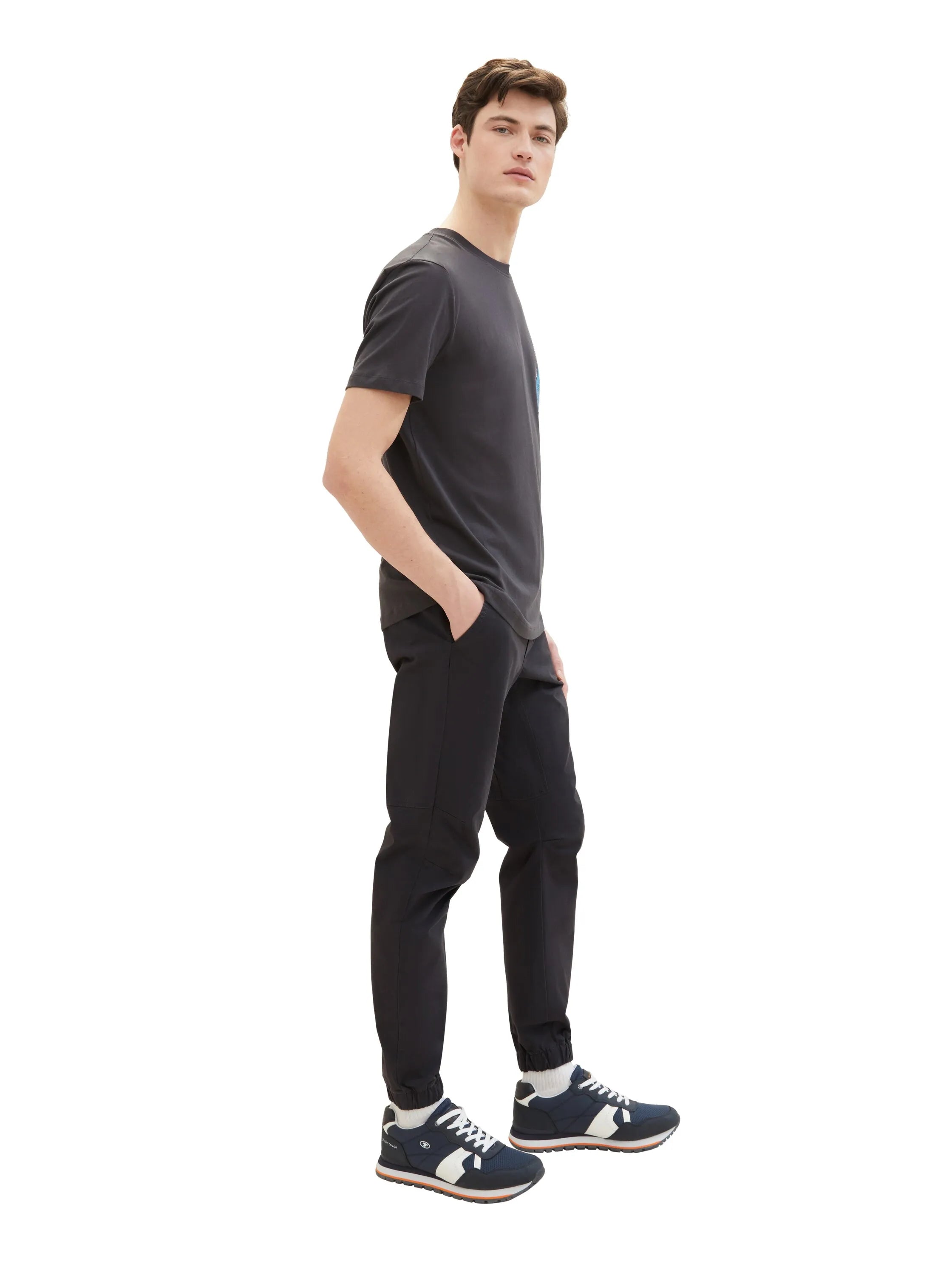Denim Tom Tailor Coal Grey Men Tapered Joggers SKU: 1040259_29476 Image 02