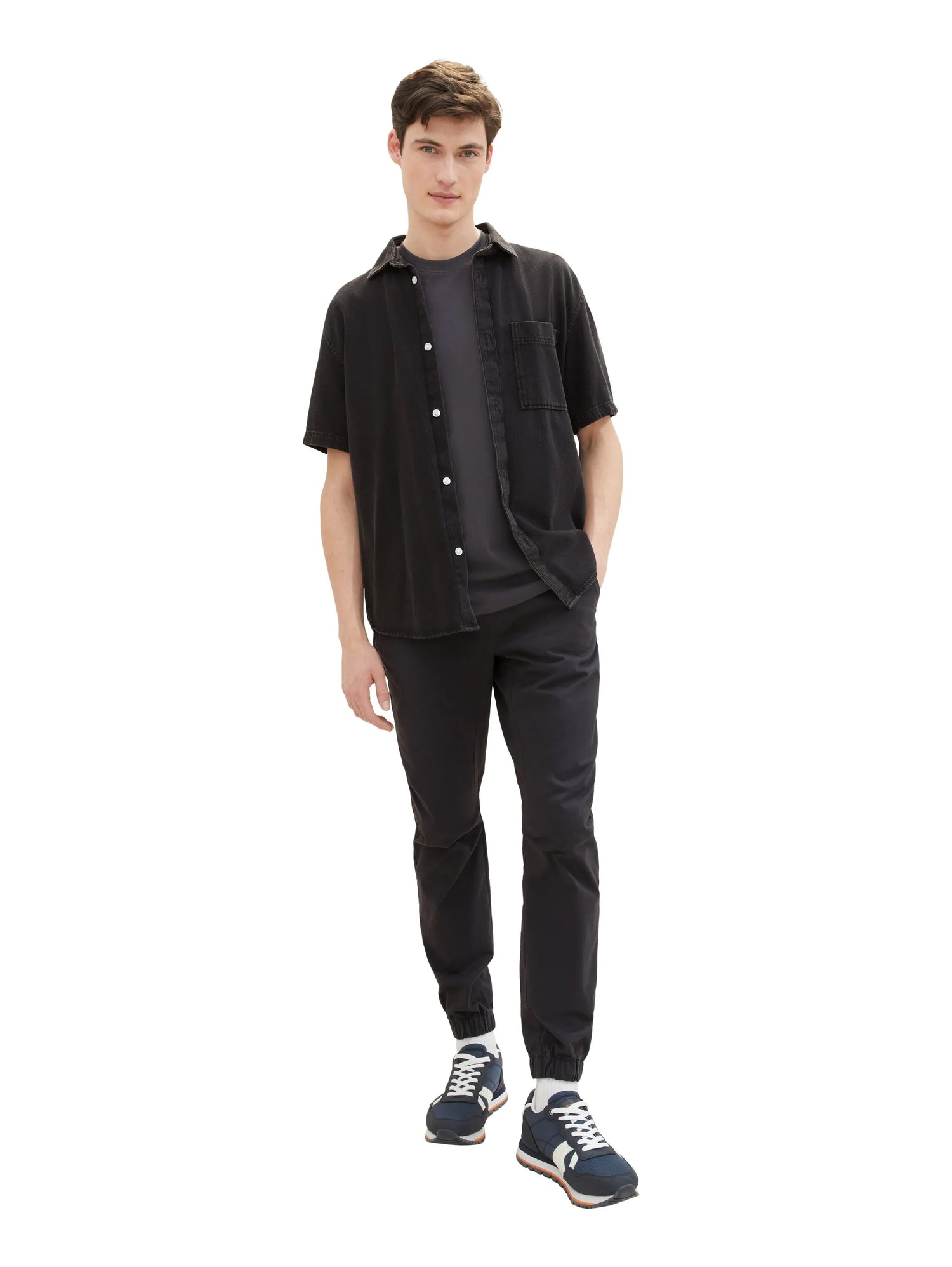Denim Tom Tailor Coal Grey Men Tapered Joggers SKU: 1040259_29476 Image 03