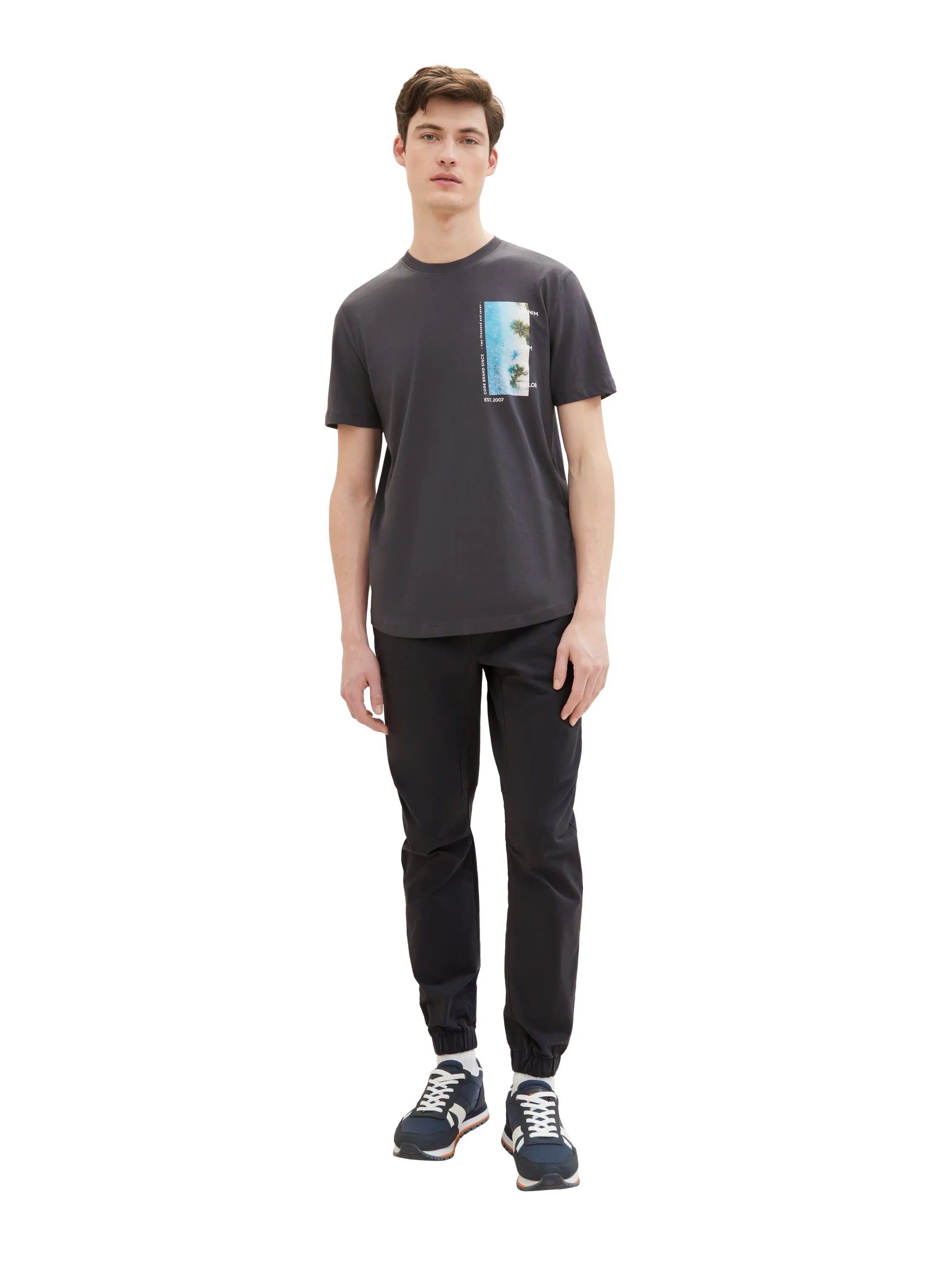 Denim Tom Tailor Coal Grey Men Tapered Joggers SKU: 1040259_29476 Image 05