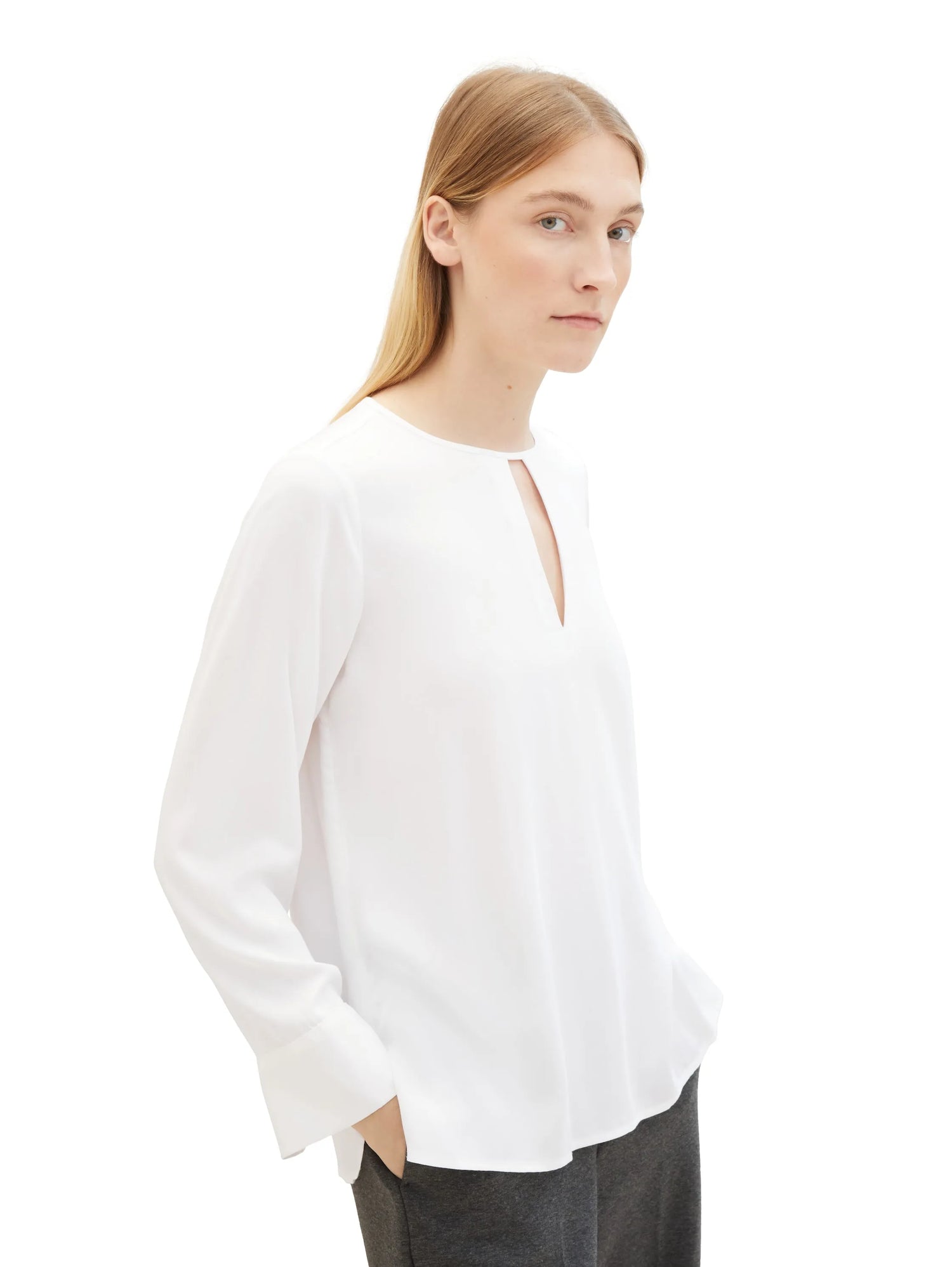 Tom Tailor Whisper White Women Blouse with Cut-Out Details SKU: 1040307_10315 Image 01