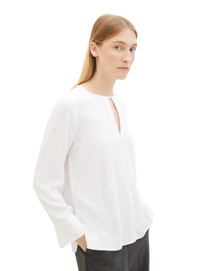 Tom Tailor Whisper White Women Blouse with Cut-Out Details SKU: 1040307_10315 Image 01
