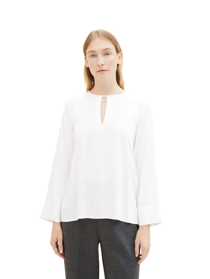 Tom Tailor Whisper White Women Blouse with Cut-Out Details SKU: 1040307_10315 Image 04