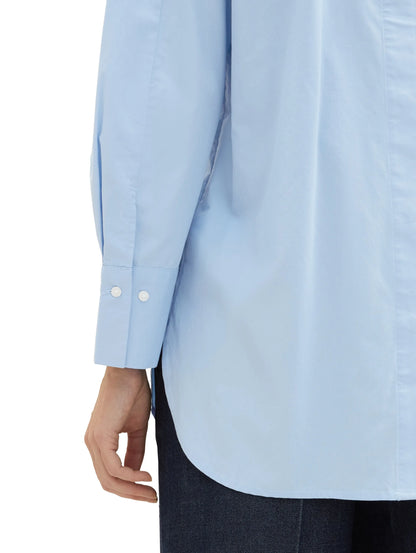Tom Tailor Light Fjord Blue Women Plain-Coloured Blouse with Tencelª Lyocell SKU: 1040315_34587 Image 04