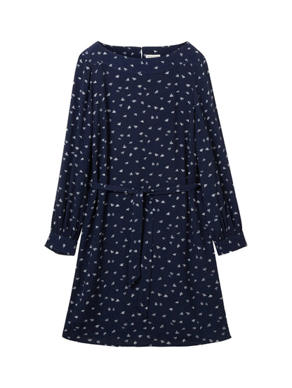 Tom Tailor Navy Minimal Print Women Patterned Dress with Lenzingª Ecoveroª  SKU: 1040358_34749 Image 07