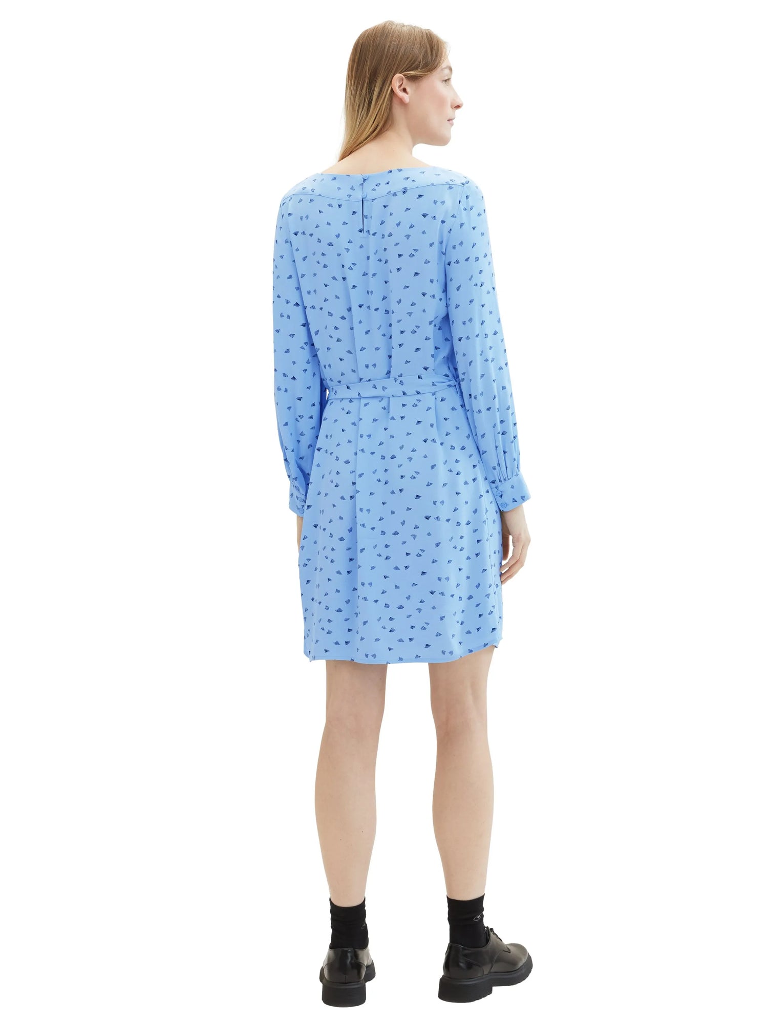 Tom Tailor Blue Minimal Print Women Patterned Dress with Lenzingª Ecoveroª  SKU: 1040358_34751 Image 03