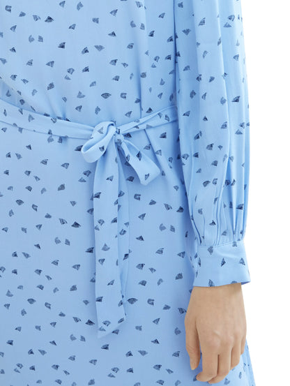 Tom Tailor Blue Minimal Print Women Patterned Dress with Lenzingª Ecoveroª  SKU: 1040358_34751 Image 05