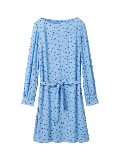 Tom Tailor Blue Minimal Print Women Patterned Dress with Lenzingª Ecoveroª  SKU: 1040358_34751 Image 07