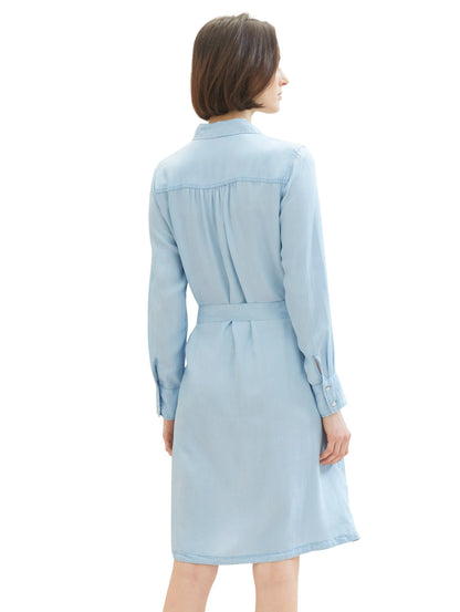 Tom Tailor Clean Light Stone Blue Denim Women Dress with Tencelª Lyocell SKU: 1040366_10112 Image 03