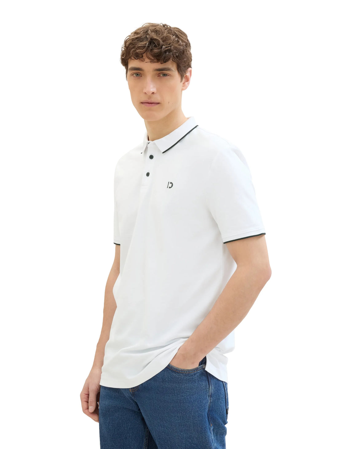 Denim Tom Tailor White 2 Men Basic Polo Shirt SKU: 1040473_14297 Image 01