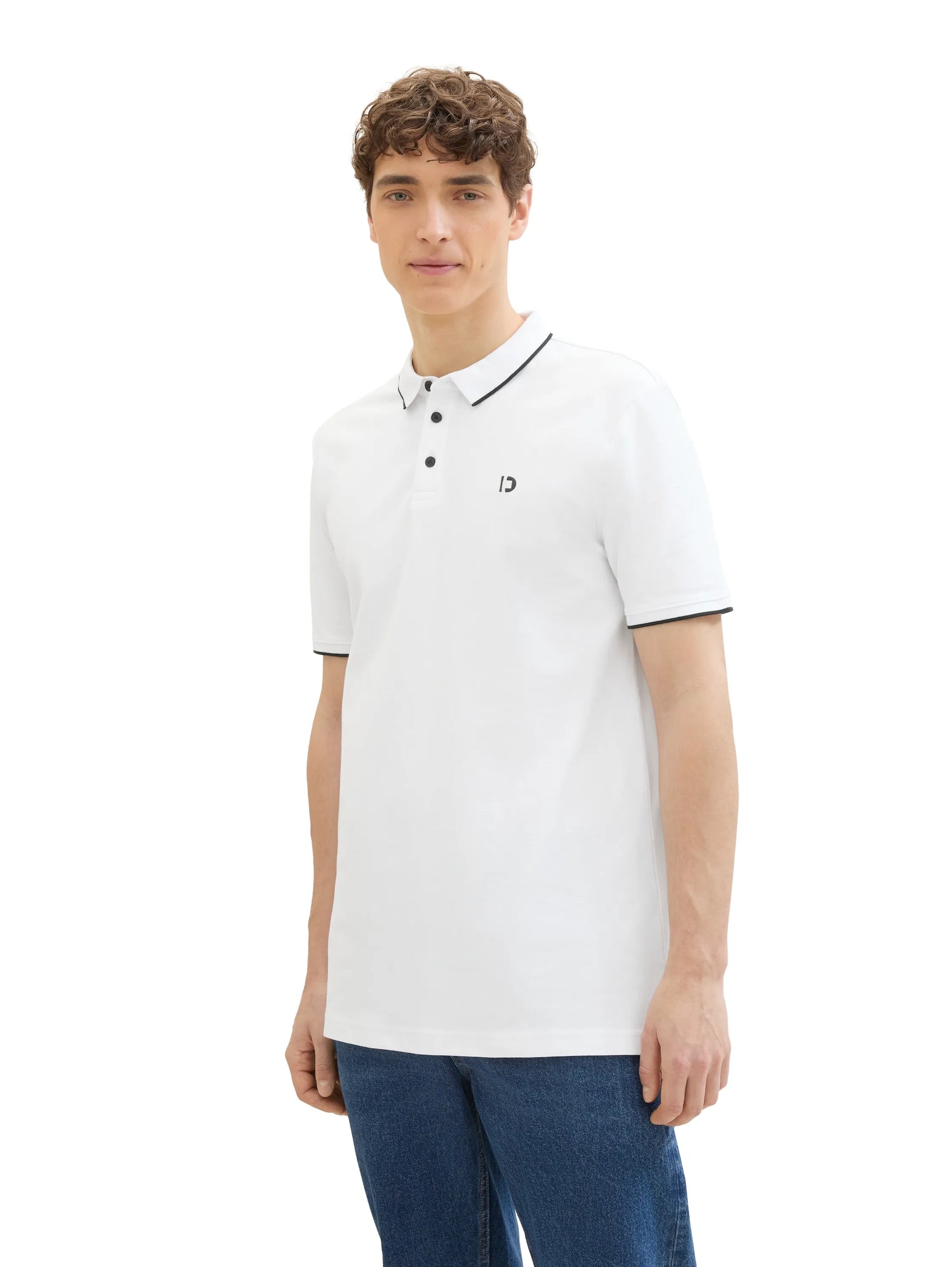 Denim Tom Tailor White 2 Men Basic Polo Shirt SKU: 1040473_14297 Image 04