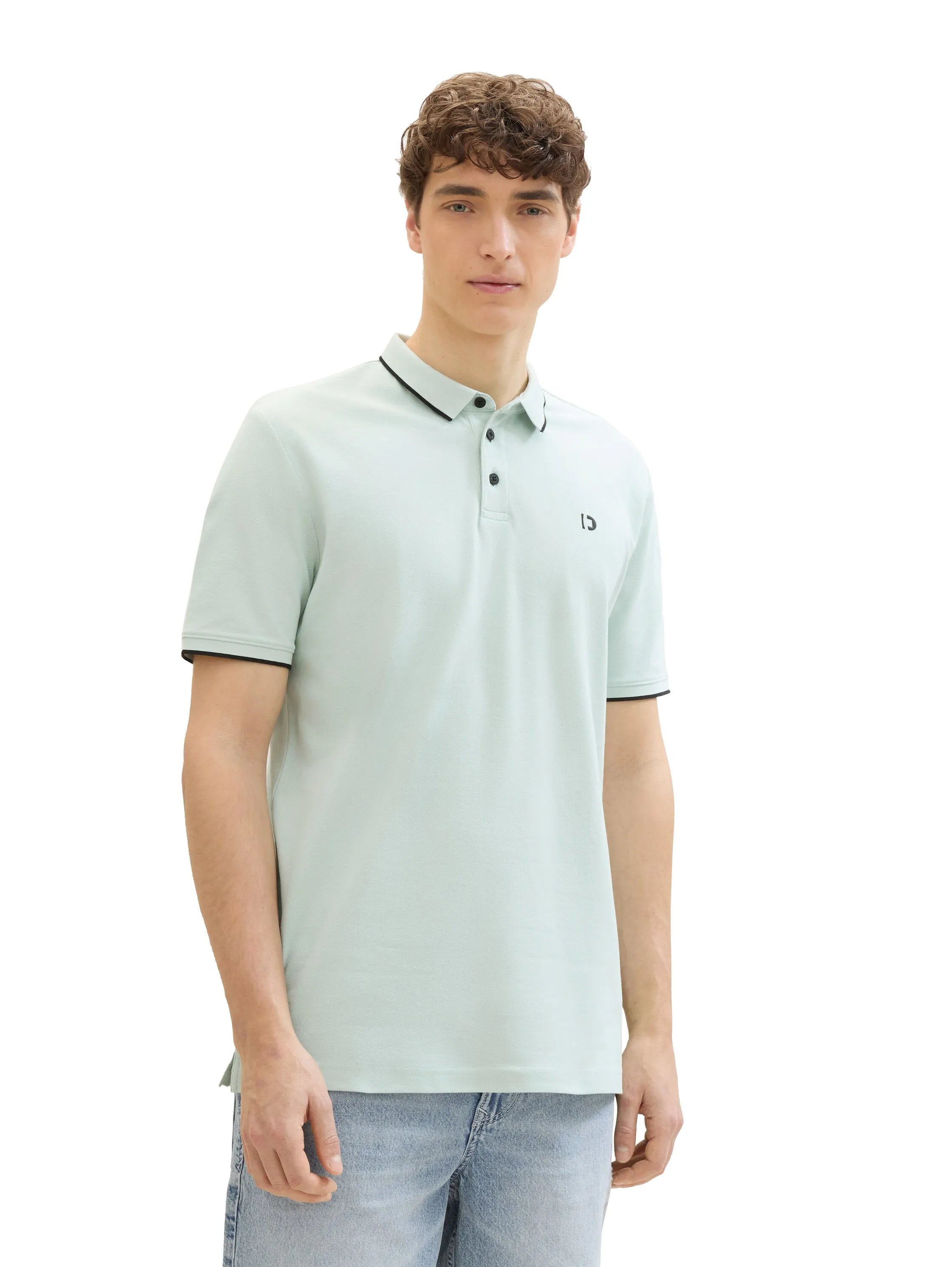 Denim Tom Tailor Sea Foam Men Basic Polo Shirt SKU: 1040473_17549 Image 01