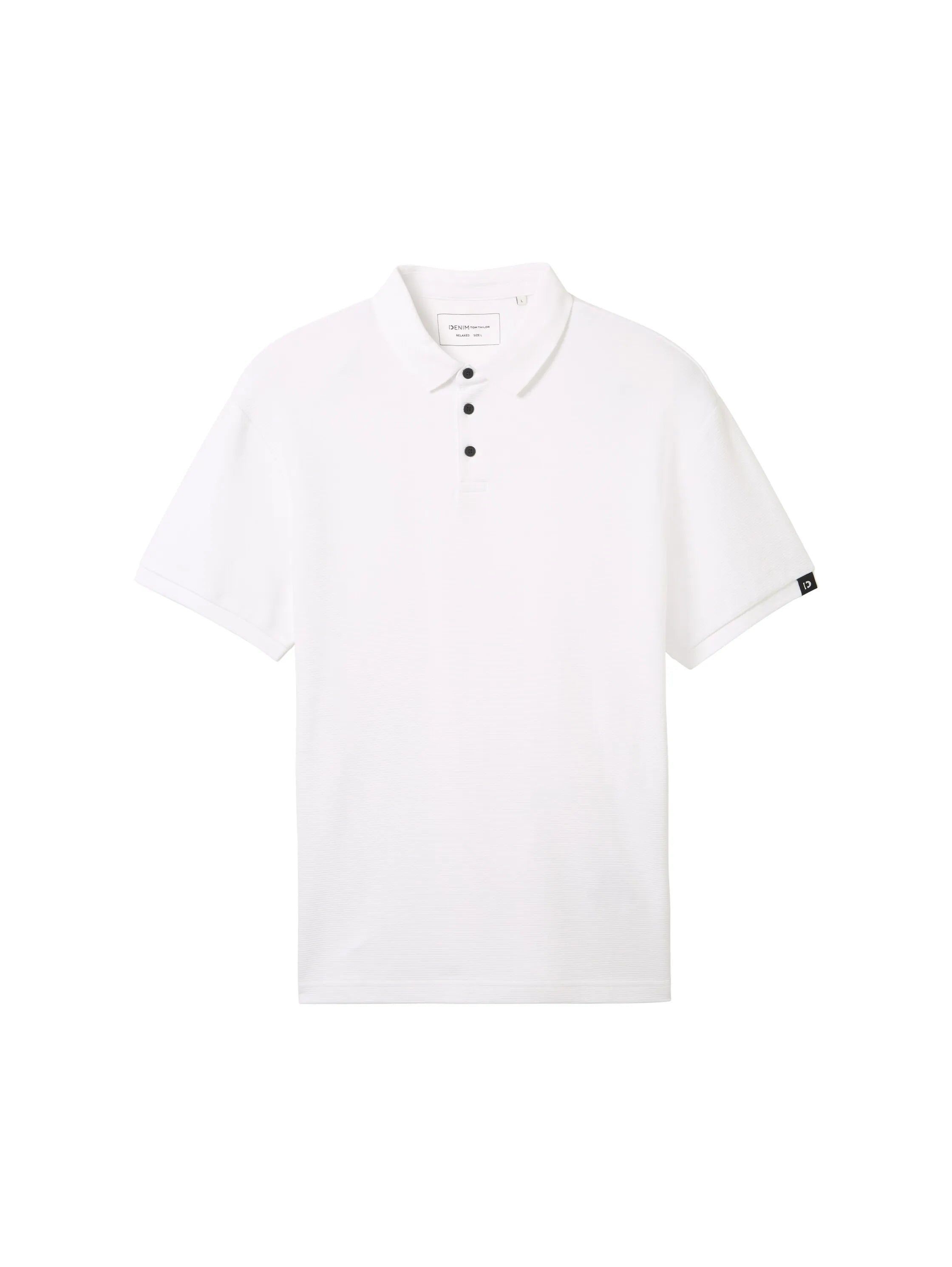 Denim Tom Tailor White Men Relaxed Polo Shirt with Organic Cotton SKU: 1040476_20000 Image 07