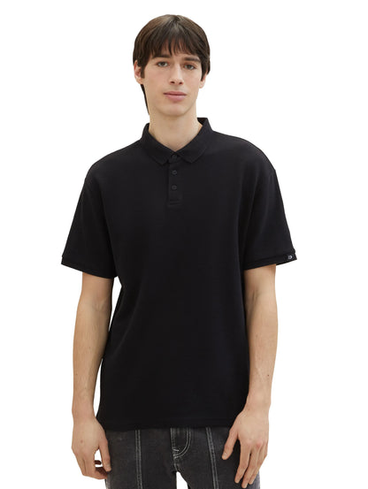 Denim Tom Tailor Black Men Relaxed Polo Shirt with Organic Cotton SKU: 1040476_29999 Image 04