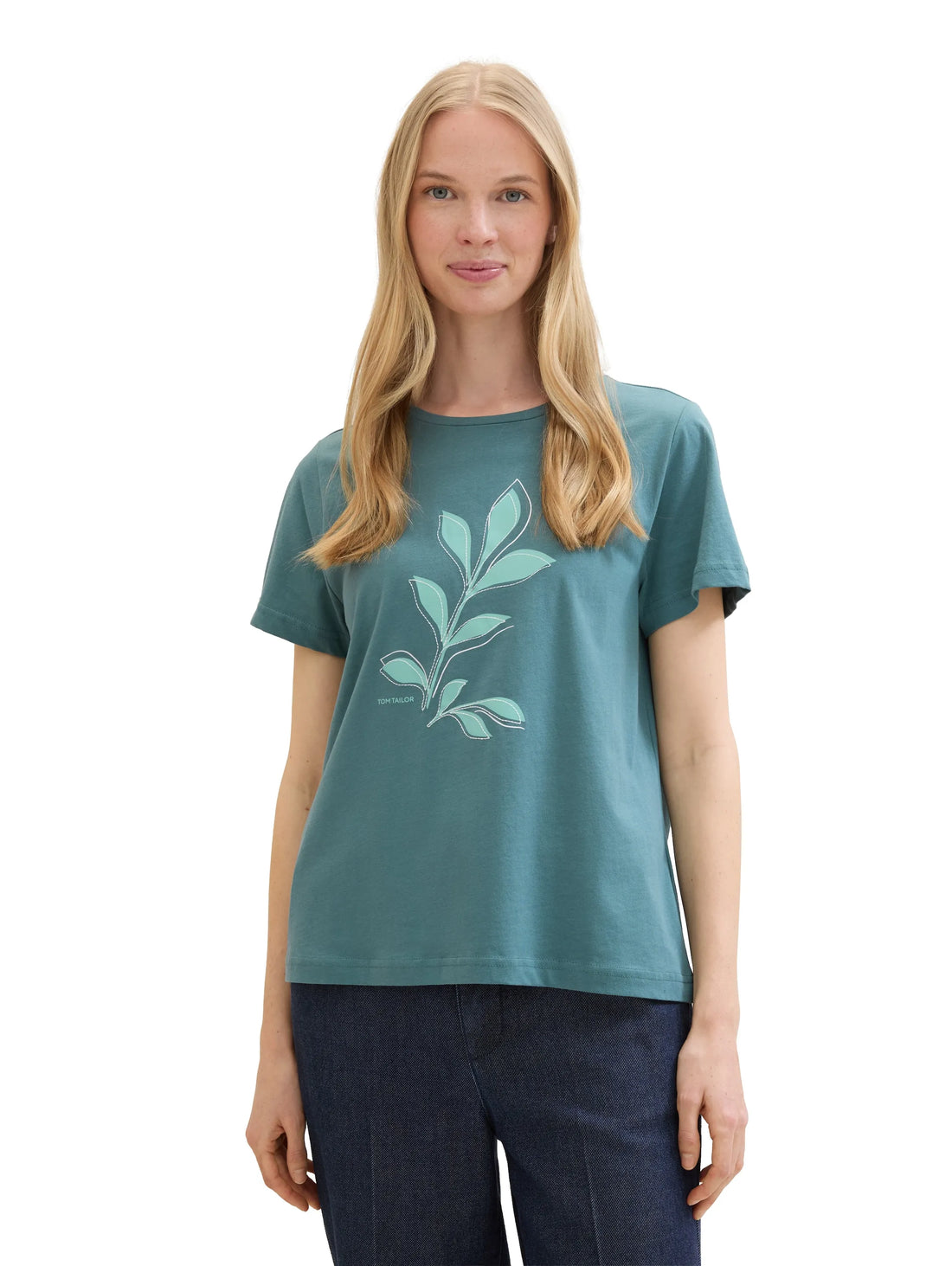 Tom Tailor Sea Pine Green Women T-Shirt with a Print SKU: 1040544_10697 Image 01