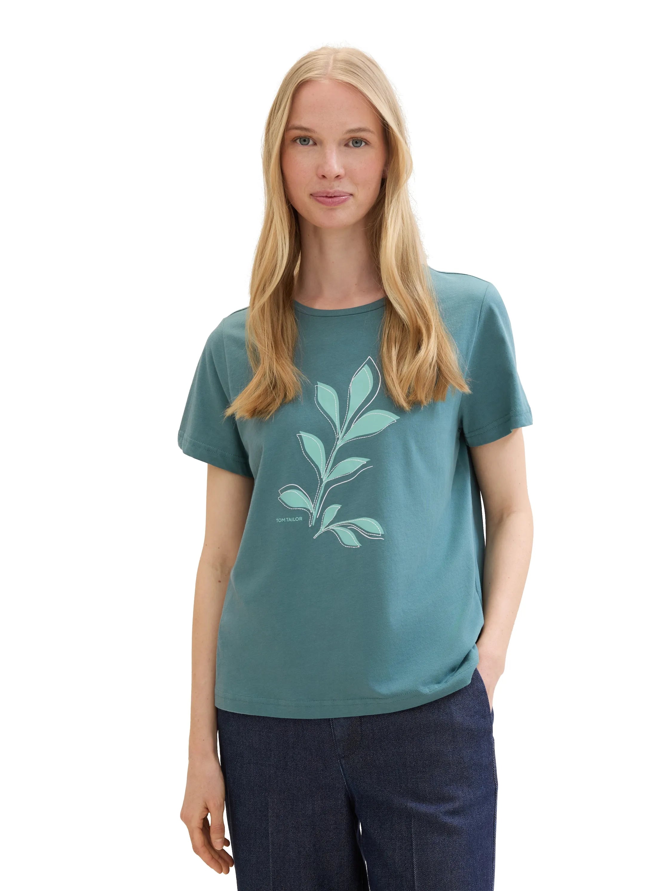 Tom Tailor Sea Pine Green Women T-Shirt with a Print SKU: 1040544_10697 Image 04