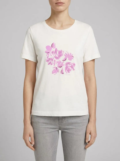 Tom Tailor Offwhite Women T-Shirt with a Print SKU: 1040544_15221 Image 00